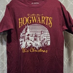 Harry Potter Maroon Hogwarts Christmas Tee